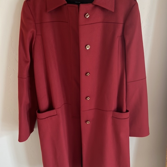 GUCCI Made in Italy Single Breasted Scarlet Red 100% Lana Wool Coat - Picture 9 of 13